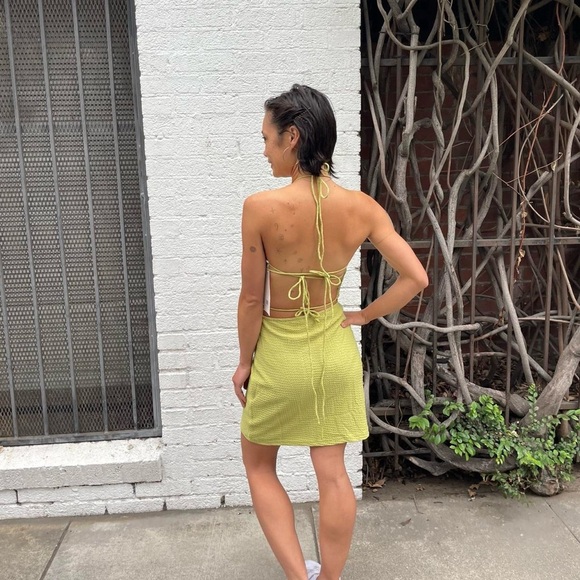 NWT SABO matching lime green mini skirt set sz xs - Picture 4 of 7